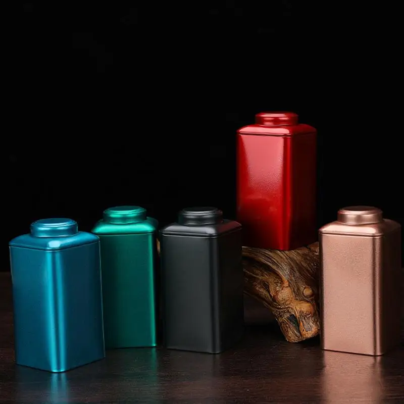 

2pcs Tea Cans Sealed Storage Jars Iron Containers for Storing Loose Leaf Tea Home moisture-proof sealed tea can storage bottle
