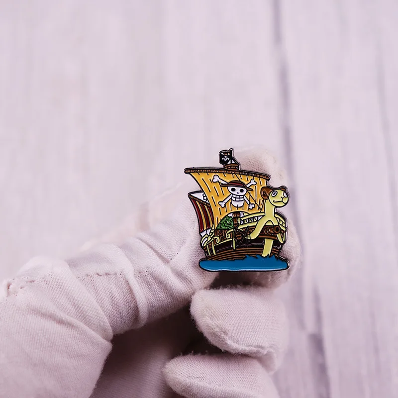 Эмалированные булавки в стиле аниме One Piece Going Merry коллекция пиратского корабля