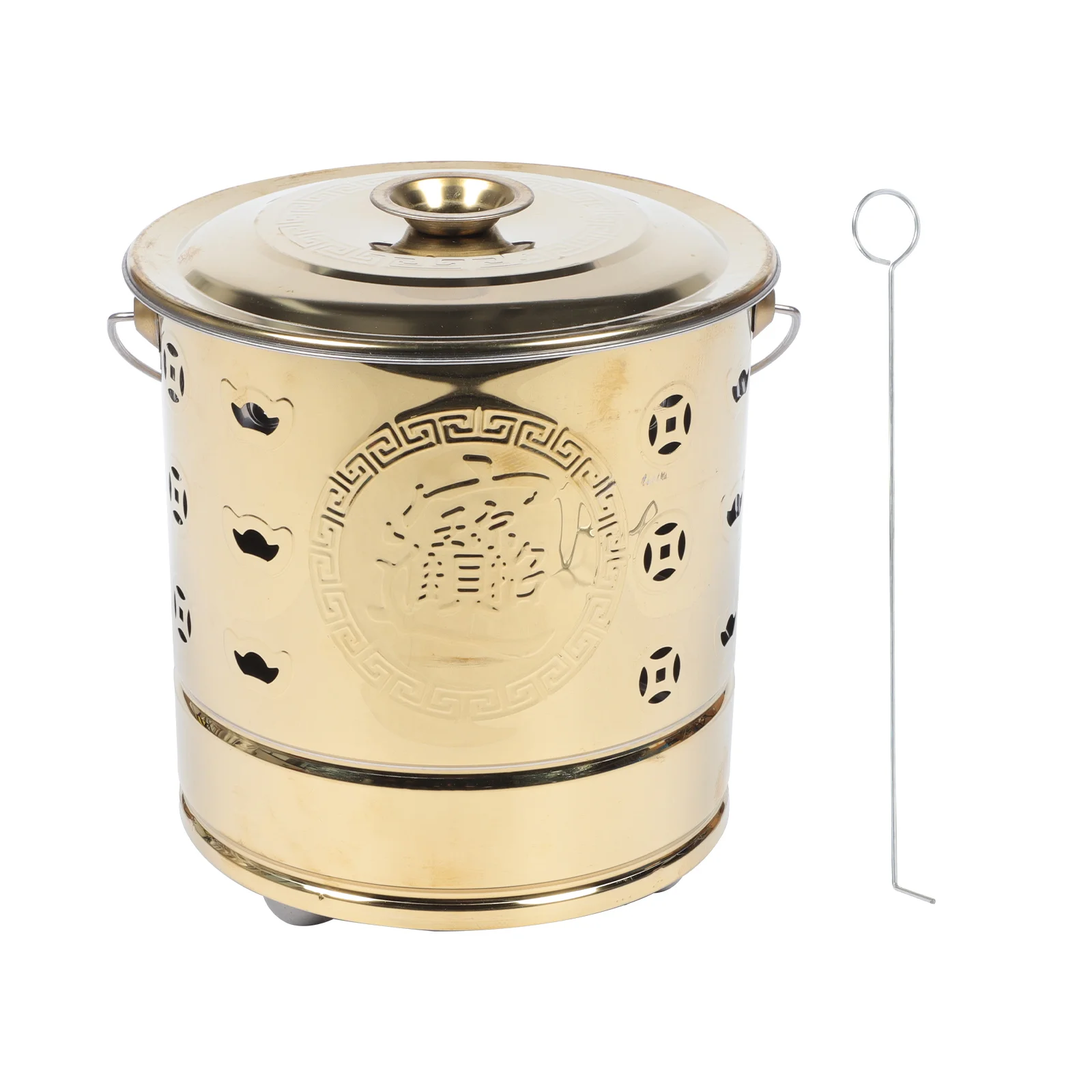 

Stainless Steel Burning Paper Bucket Barrel Treasure Inviting Barrels Trash Can Outdoor Lid Fire pit for camping