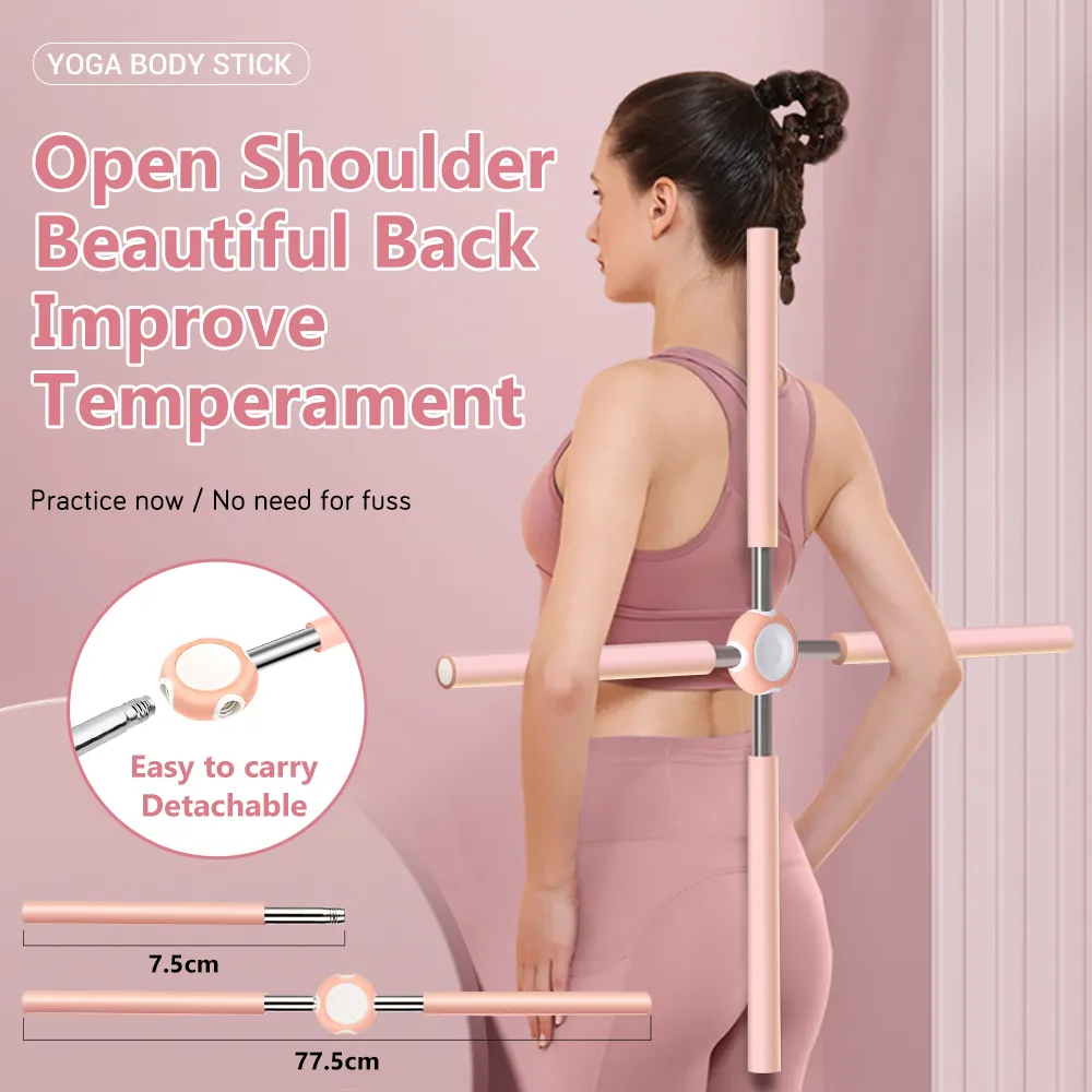 Barras de Yoga ajustables para estiramiento, Corrector de postura de espalda y...