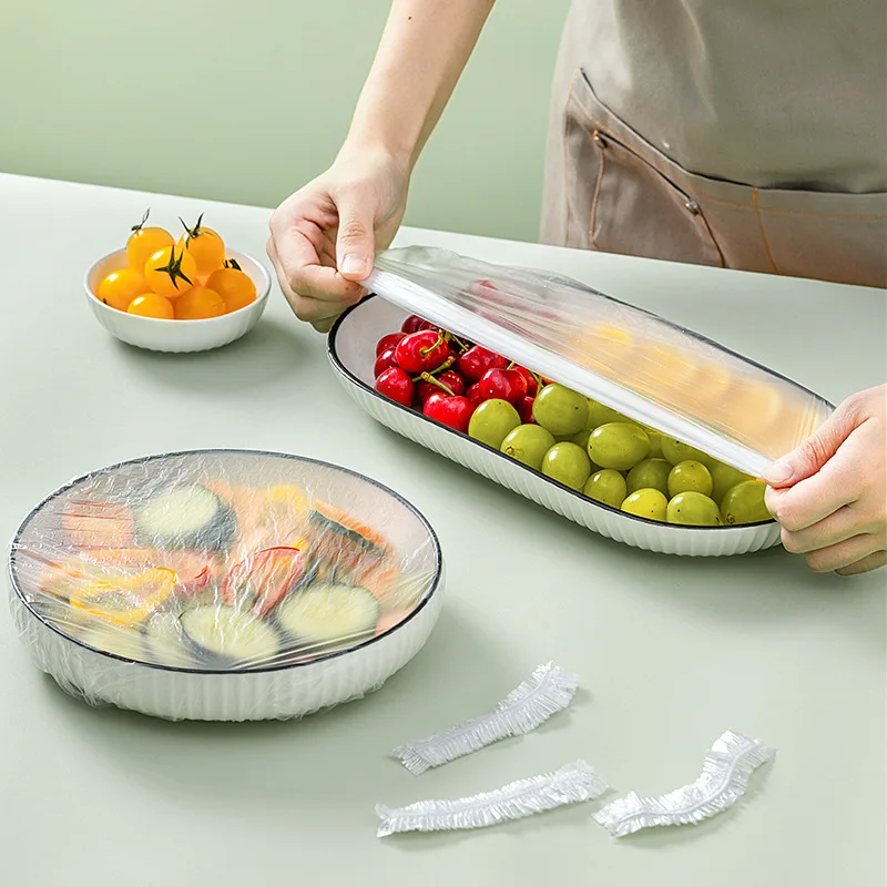 

100 шт., одноразовые пластиковые крышки для упаковки пищевых продуктов
