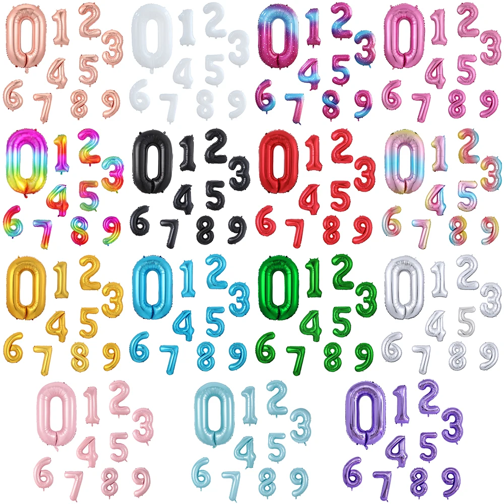 40 дюймов гигантские розовые золотые серебряные цифры-фигурки фольгированные