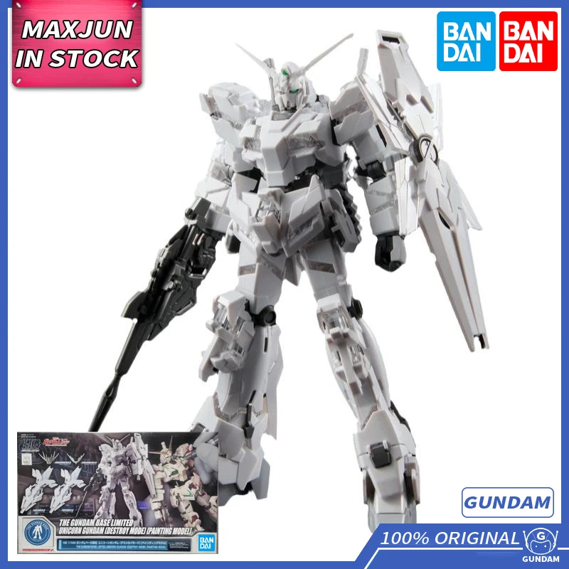 

MAXJUN Original BANDAI GUNDAM Model 61056 Hg 1/144Unicorn Gundam Destruction Mode Paint Only Anime Figure Action Collection Toys
