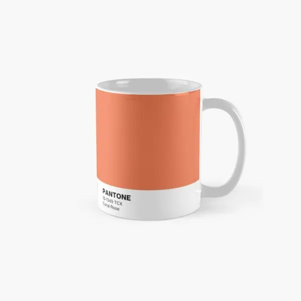 

Кружка Pantone Коралловая Роза, классическая кружка для кофе, чая, дизайнерская простая посуда для напитков с изображением, чашка с принтом, подарки, круглая ручка