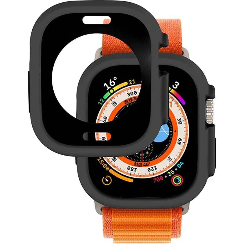

Case for Apple Watch Series 8 Ultra 49mm 49 MM Smartwatch Silicone Protector Bumper Accessories Iwatch Ultra Cover Accessories