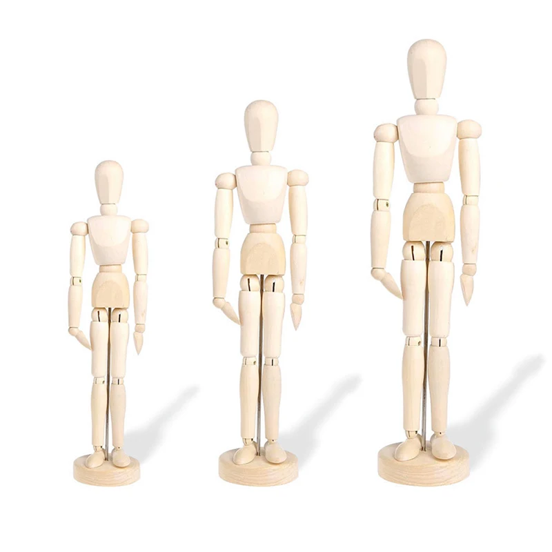 

Artist Movable Limbs Male Wooden Toy Figure Model Mannequin Bjd Art Sketch Draw Action Toy Figures Kid Art Puppet kid Gift