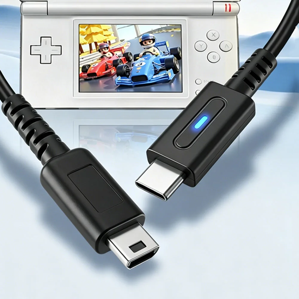 Кабель для зарядки контроллера NDSL, 1,2 м, USB-C, с индикатором LED, кабель питания для Nintendo DS Lite, кабель PD Type-C (art.: 3920dba2a2d74) - 3920dba2a2d74