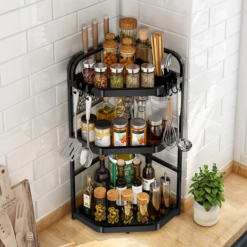 

2023 Year New AOLIVIYA Stainless Steel Triangle Storage Rack Kitchen Seasoning Rack Seasoning Bottle Countertop Wine Bottle Rack