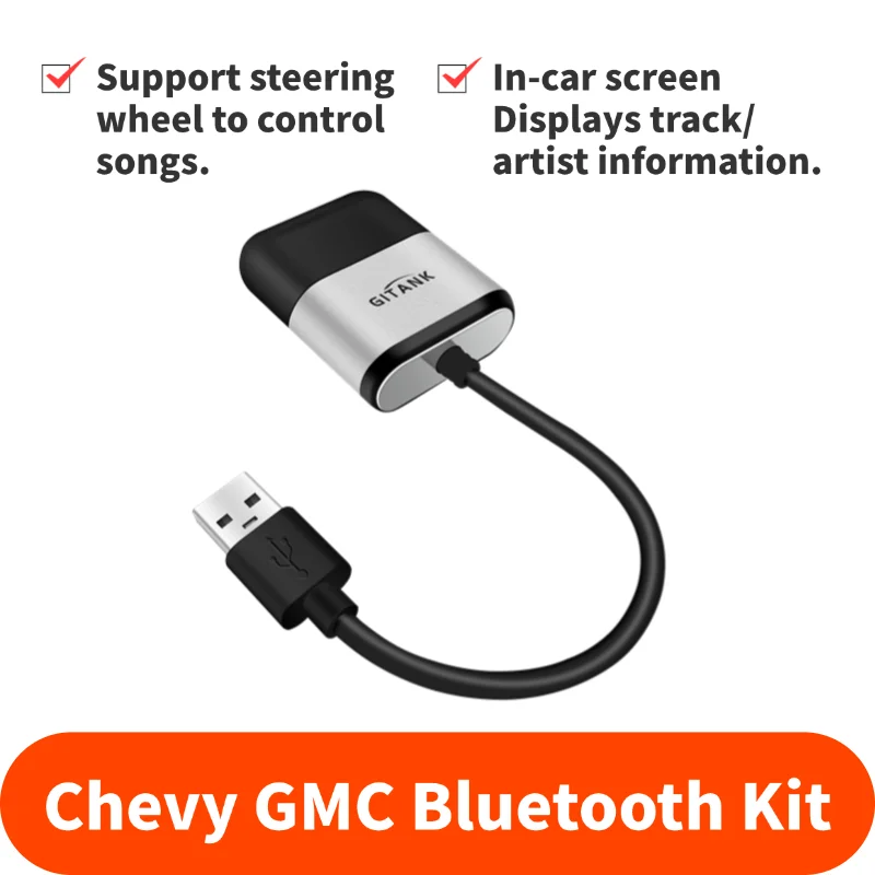 Фото Автомобильный адаптер USB Bluetooth 5,0, совместимый с разъемом музыкального интерфейса Chevrolet Chevy silverado malibu и GMC iPod iPhone №1