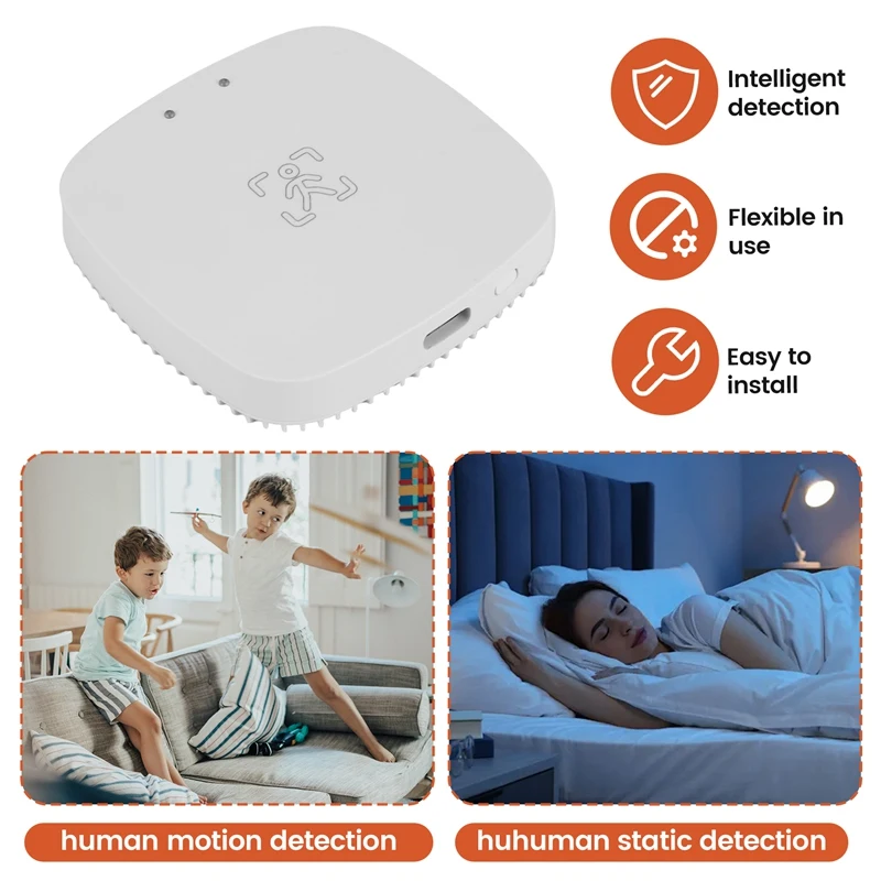 Фото Датчик присутствия человека Tuya ZigBee mmWave с радаром микроволнового диапазона и датчиком освещенности, PIR-датчик движения, настенный монтаж A09G №2