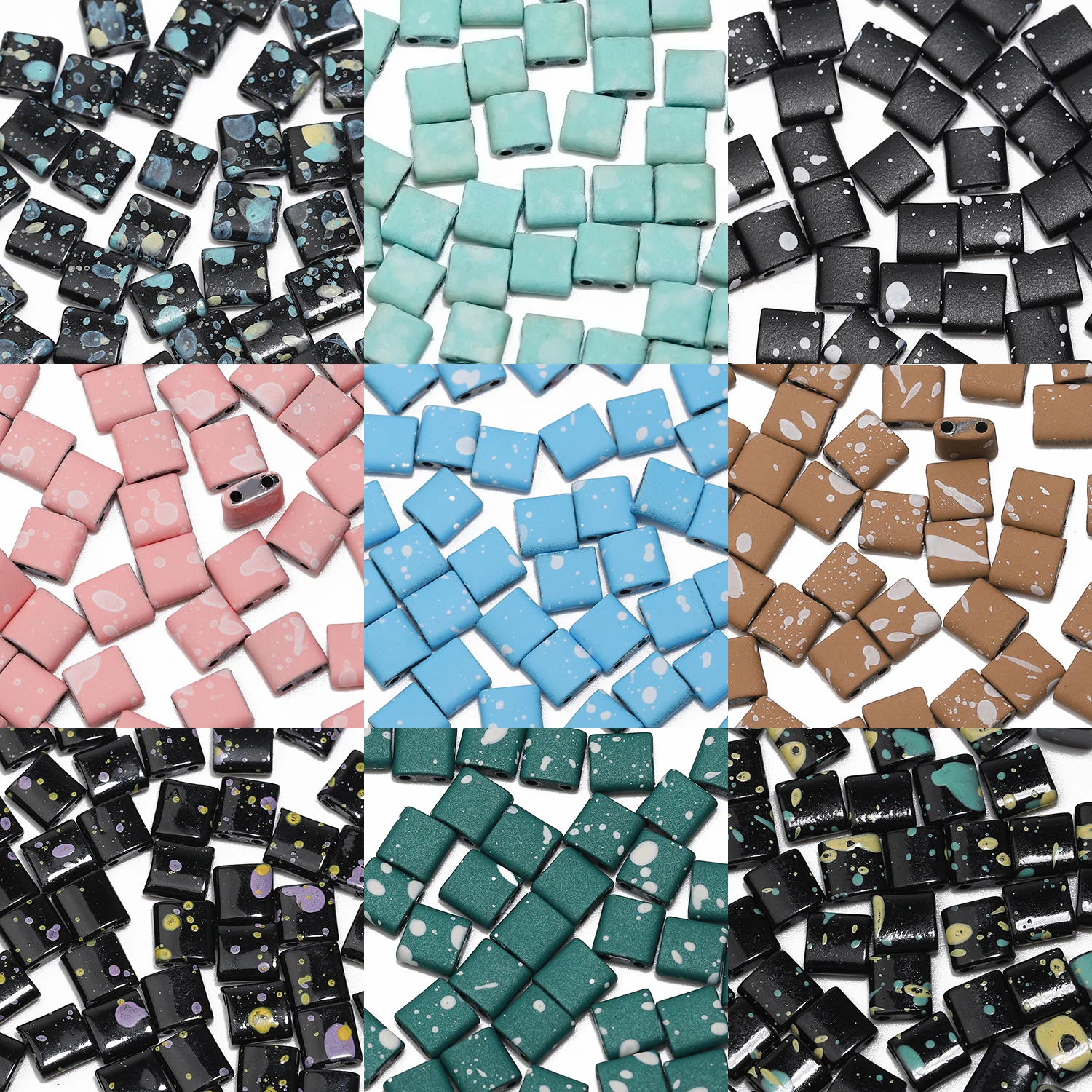 Бусины из гематита с двумя отверстиями 5 х5х2 мм