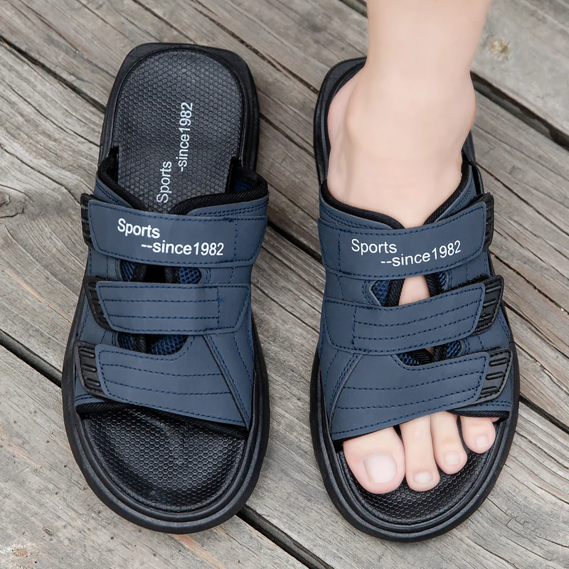 Free shipping men's summer slippers trend top quality outer wear non-slip deodorant outdoor beach sandals clogs