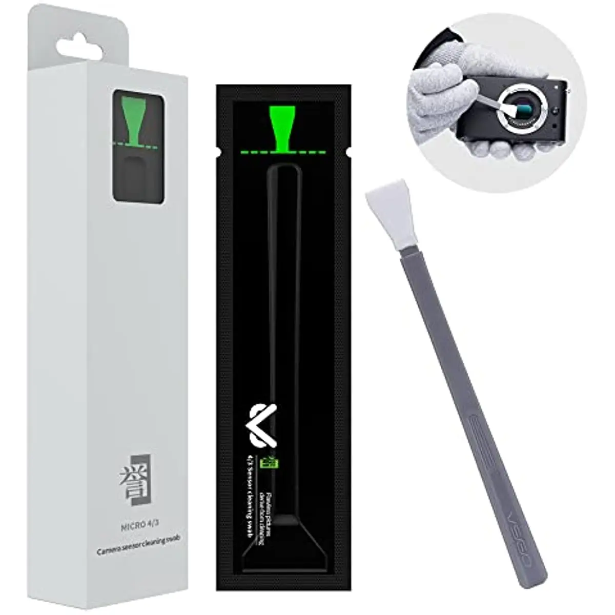 

VSGO V-S01E Camera Sensor Cleaning Kit Micro Four Thirds 4/3 Sensor Cleaning 12pcs 12mm Sensor Cleaning Swabs for DSLR Cameras