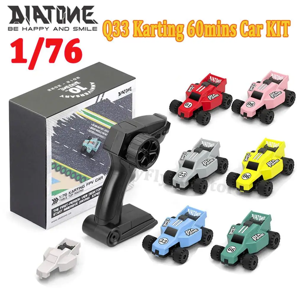 Diatone 1:76 Q33 Karting 60mins Car Rtr Kit With Q2 Remote Controller Sports Rc Car For Kids Toys With Colorful Shells