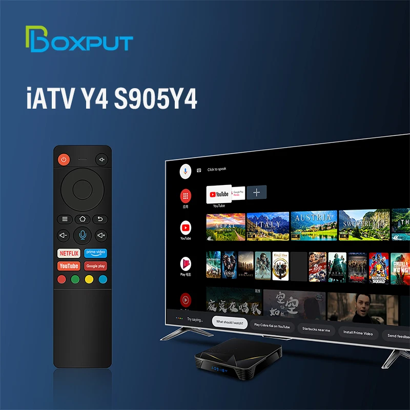 

4K Ultra HD Android 10.0 tvbox iATV Y4 Amlogic S905Y4 HD BT5.0 Dual WIFI Support iptv Netflix Cast Screen Smart Set-top Box