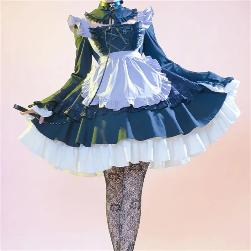 

Anime My Dress-up Darling Cosplay Costume Kitagawa Marin Cosplay Maid Lolita Dress Full Set Cos Clothing Halloween Party Female