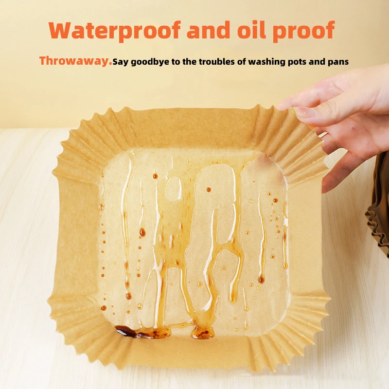 Одноразовые бумажные принадлежности для фритюрницы квадратный маслостойкий