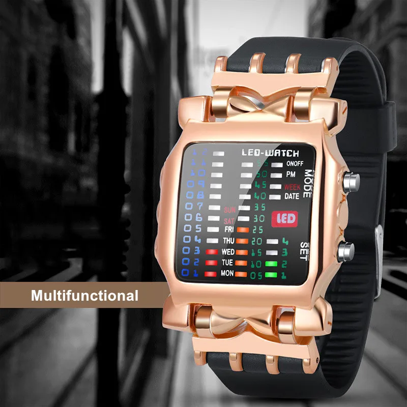 

Premium Led Digital Watch Mens Date Week Display Wristwatch Fashion Luxury Unique Design Watches relogio masculino