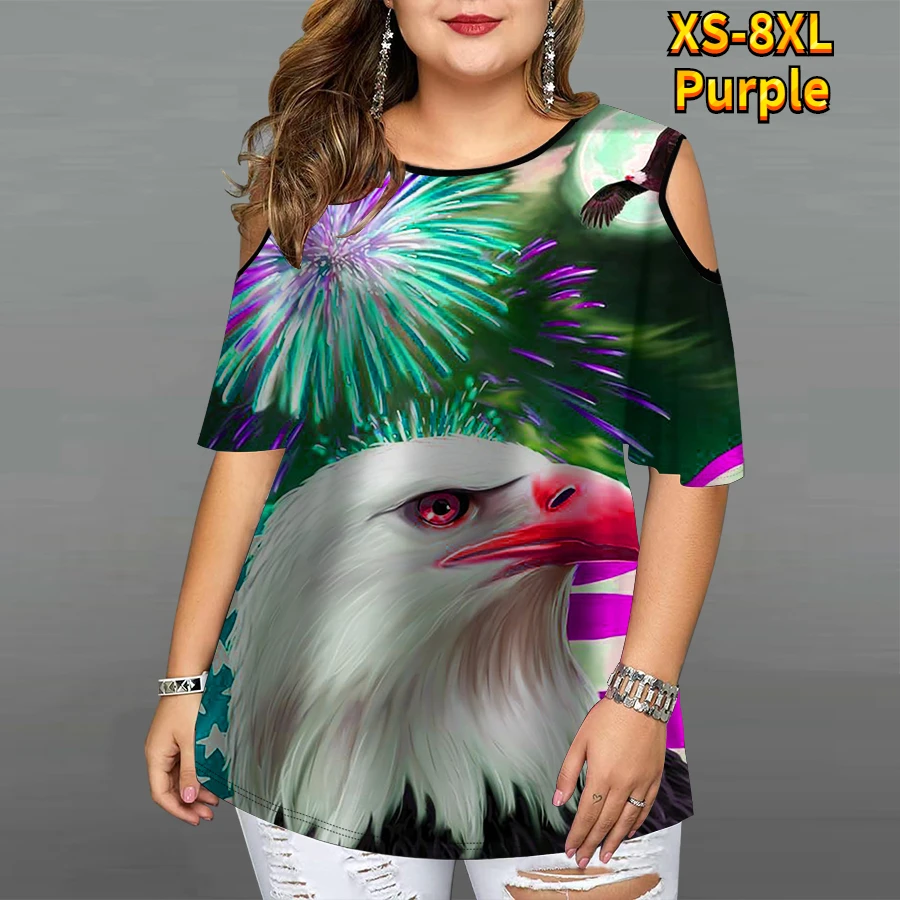 Летняя женская футболка с принтом птиц Модный повседневный пикантный топ