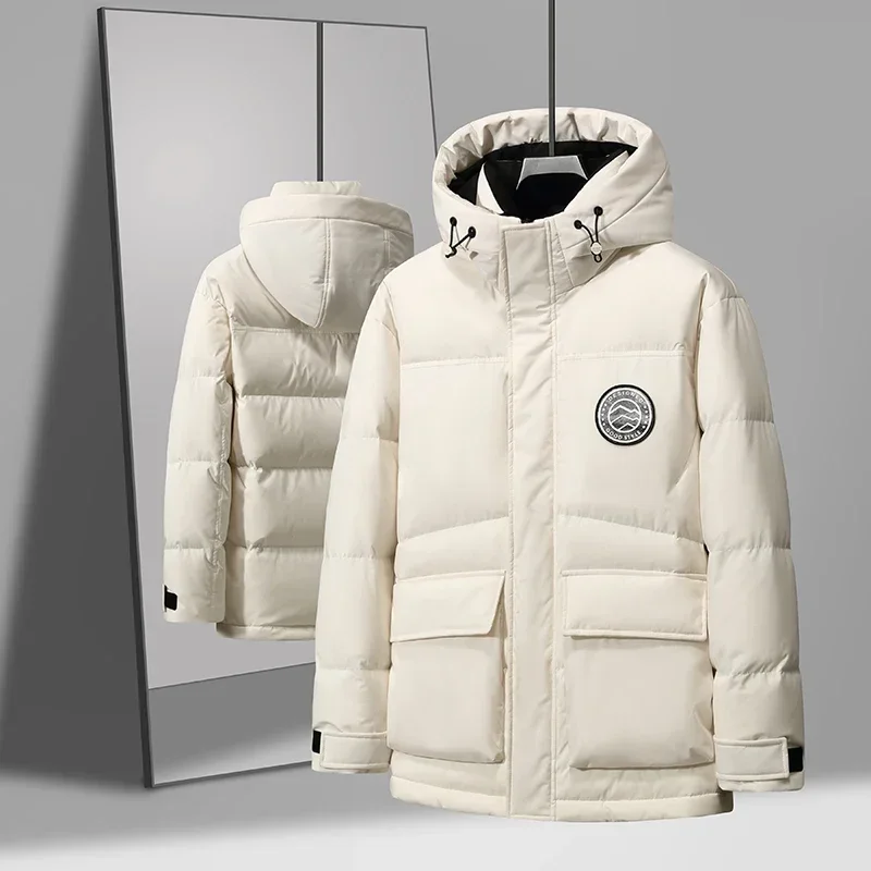 Куртка YEAE с капюшоном на утином пуху для пар ветрозащитная рабочая одежда теплая