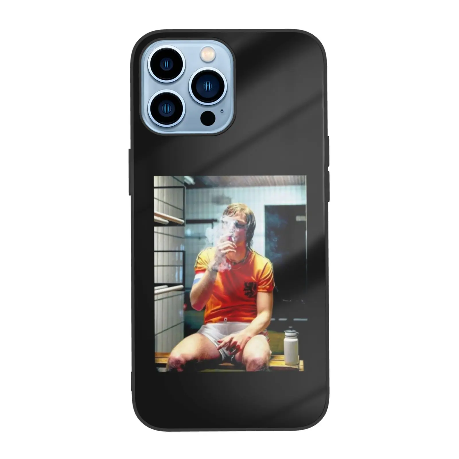 Johan Cruijff Fumo Smoke Ajax Barcellona Olanda Anni 70 Campione чехол из закаленного стекла для iPhone 13 12 11 Mini Pro Max