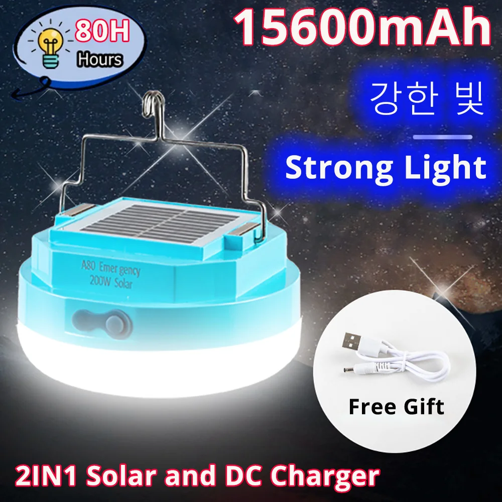 

100000lums 15600mah Tent Solar With Work Lighting Magnet Portable Rechargeable Light Torch Light Camping Maintenance Strong