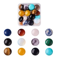 24pcs 20mm natural stone cabochon beads flat back round loose beads cabochon cameo for ring earrings necklace diy jewelry making