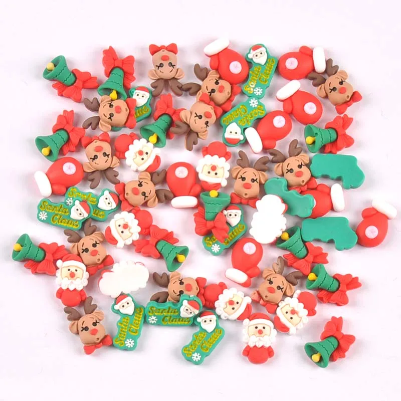 

20 шт. 13x20 мм Мини милый Санта/лосят/колокольчики искусственные украшения для рождественской вечеринки декор «сделай сам» Скрапбукинг ремесла