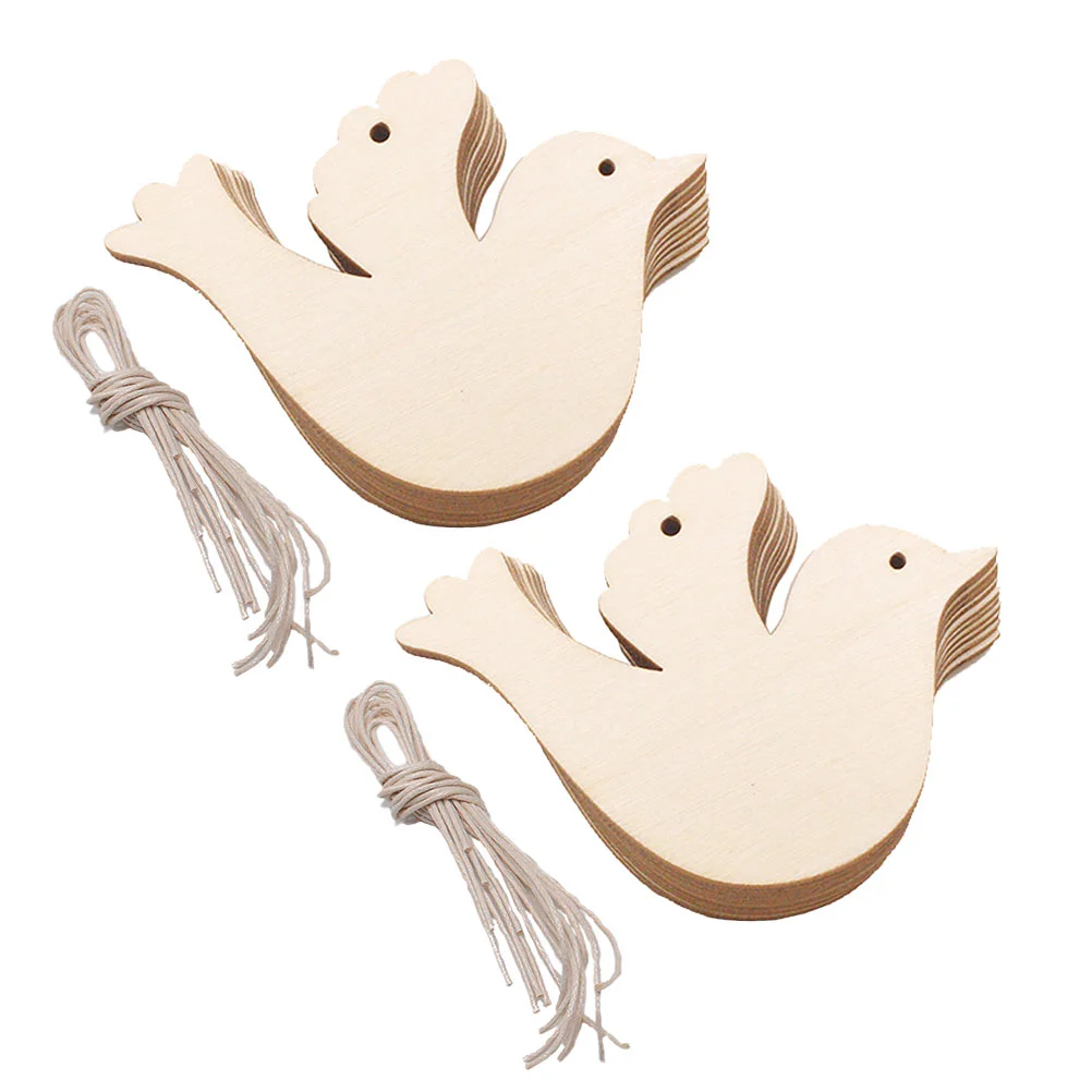 

50Pcs Christmas Pendants Hangings Wooden DIY Wood Chips Decoration Props