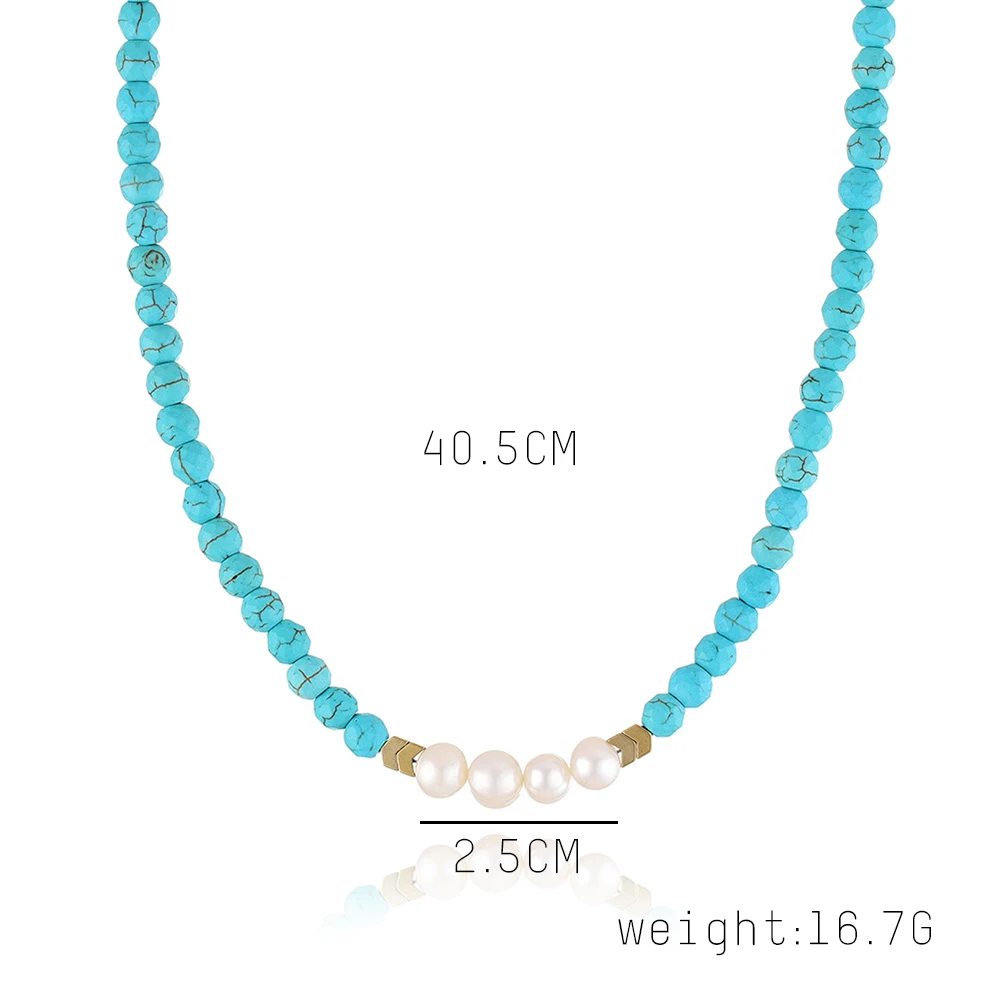 Ожерелье SRCOI ручной работы из натурального пресноводного жемчуга и граненого