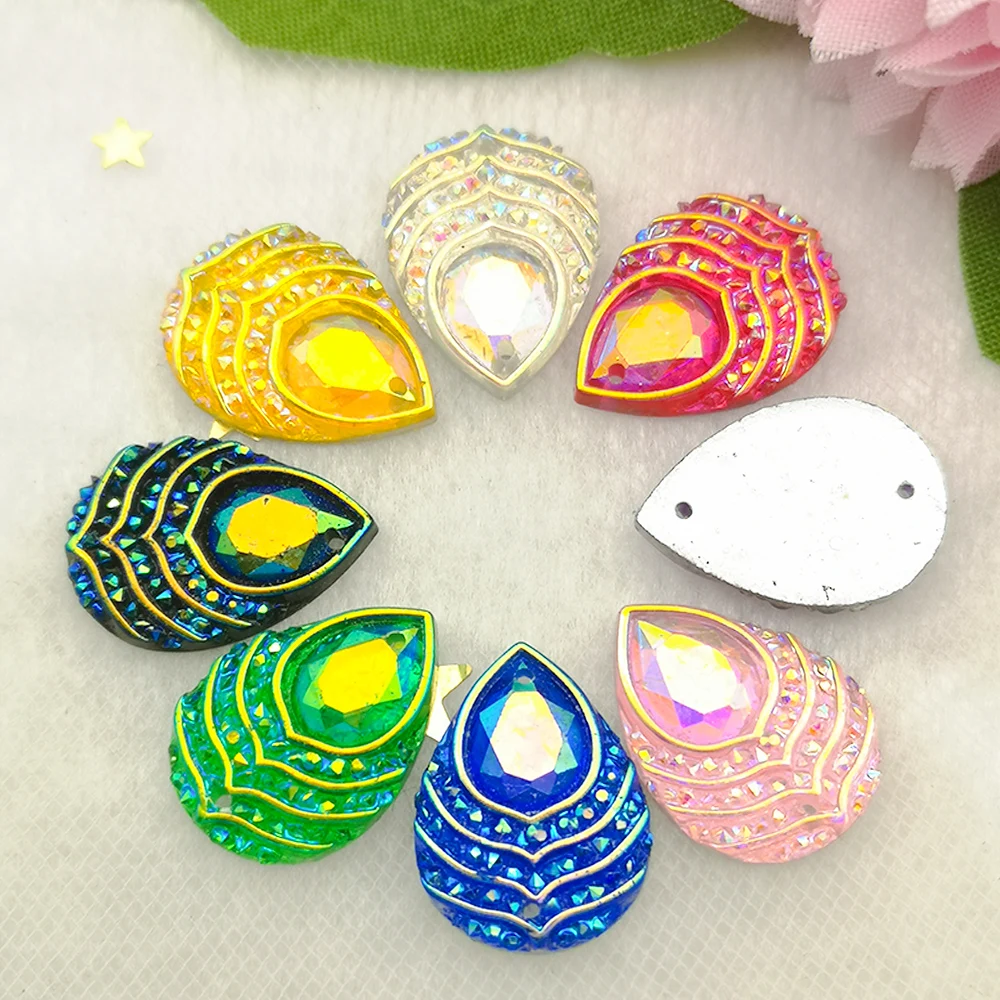 40 шт. кристаллы для украшения свадебного платья 13 х18 мм