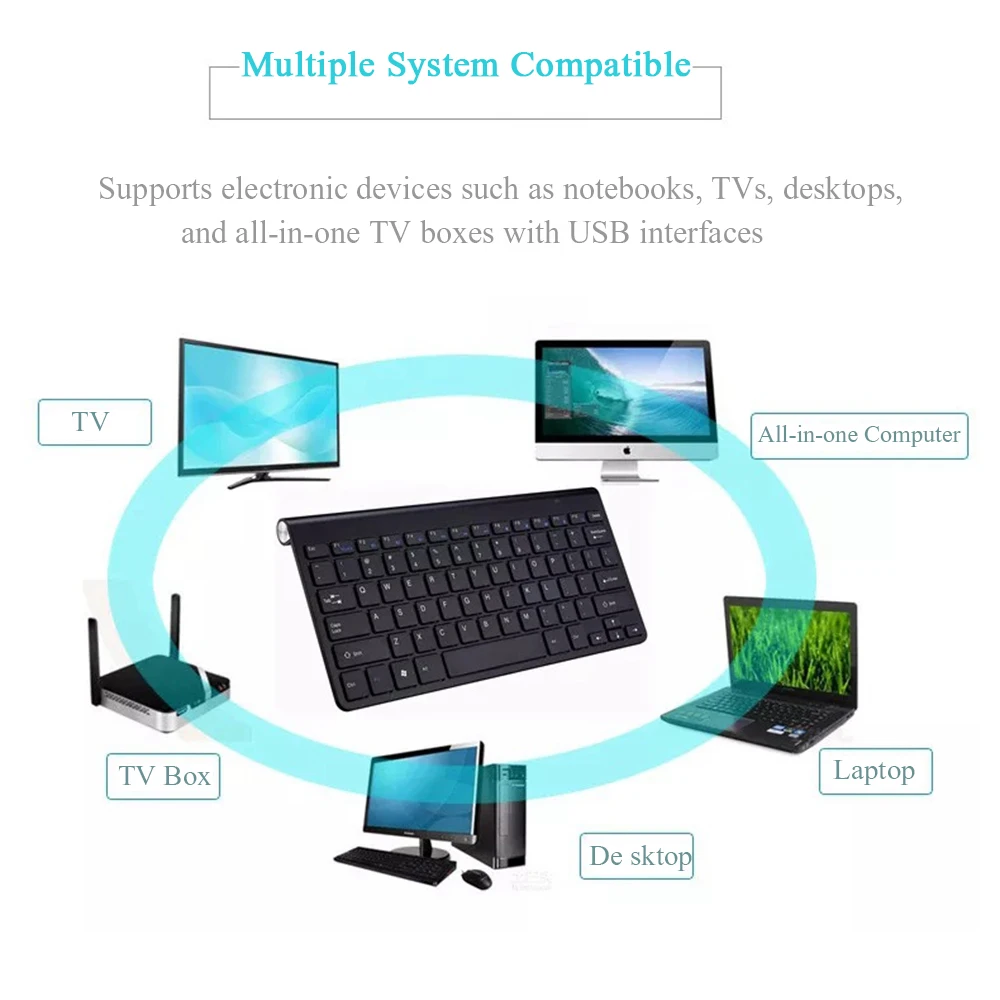 2 4g wireless keyboard mouse set mini ultra thin russianspanish wireless mute mouse keyboard for notebook phone tv officegaming free global shipping