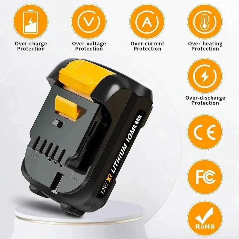 Литиевая батарея 10 8 В/12 В 3 0 Ач макс. 12 для Dewalt DCB127 DCB120 DCB119