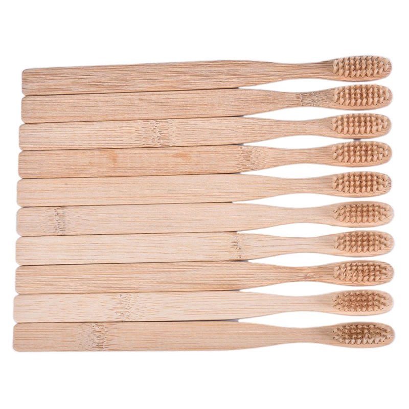 

10pcs/setEnvironmental Bamboo Charcoal Toothbrush For Oral Health Low Carbon Medium Soft Bristle Wood Handle Toothbrush
