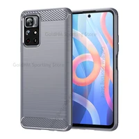 for poco m4 x4 pro 5g brushed carbon fiber phone case for xiaomi poco x4 nfc x3 gt m3 pro ultra slim soft silicone phone cover