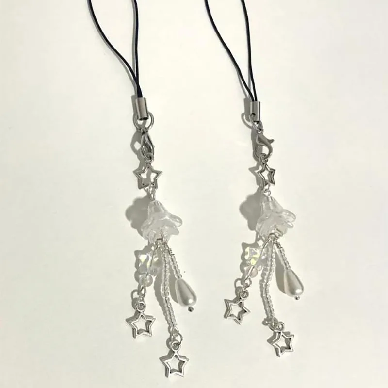 Ремешок для телефона с бусинами и звездами из Медузы Y2K подарок ручной работы