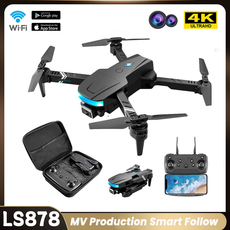 Новый мини-Дрон LS878 4K HD с камерой Wi-Fi FPV умный Ховер легкая в использовании складной Квадрокоптер Rc Дрон подарки для детей