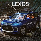 1:24 модель автомобиля LEXUS LX570 SUV из сплава, Литые металлические игрушечные автомобили, коллекция, симуляция звука светильник, детская игрушка, подарок A259