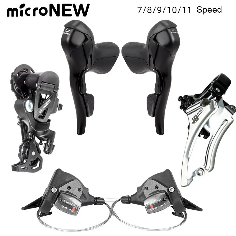 microNEW Bicycle Transmission Kit MTB front/rear derailleur Road handle transmission 7/8/9/10/11/12 speed regulator bike parts