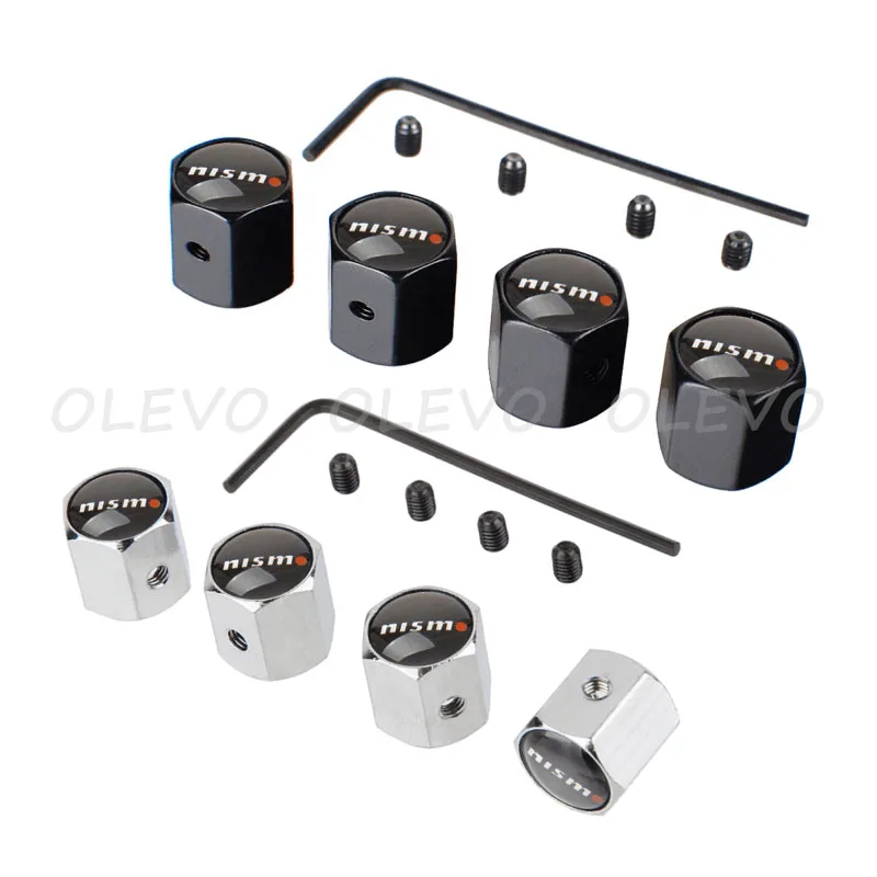 

4pcs Car Styling Wheels Sticker Tire Valve Stem Caps for Nissan Nismo Qashqai Juke NOTE X-TRAIL Leaf Murano Auto Accessories