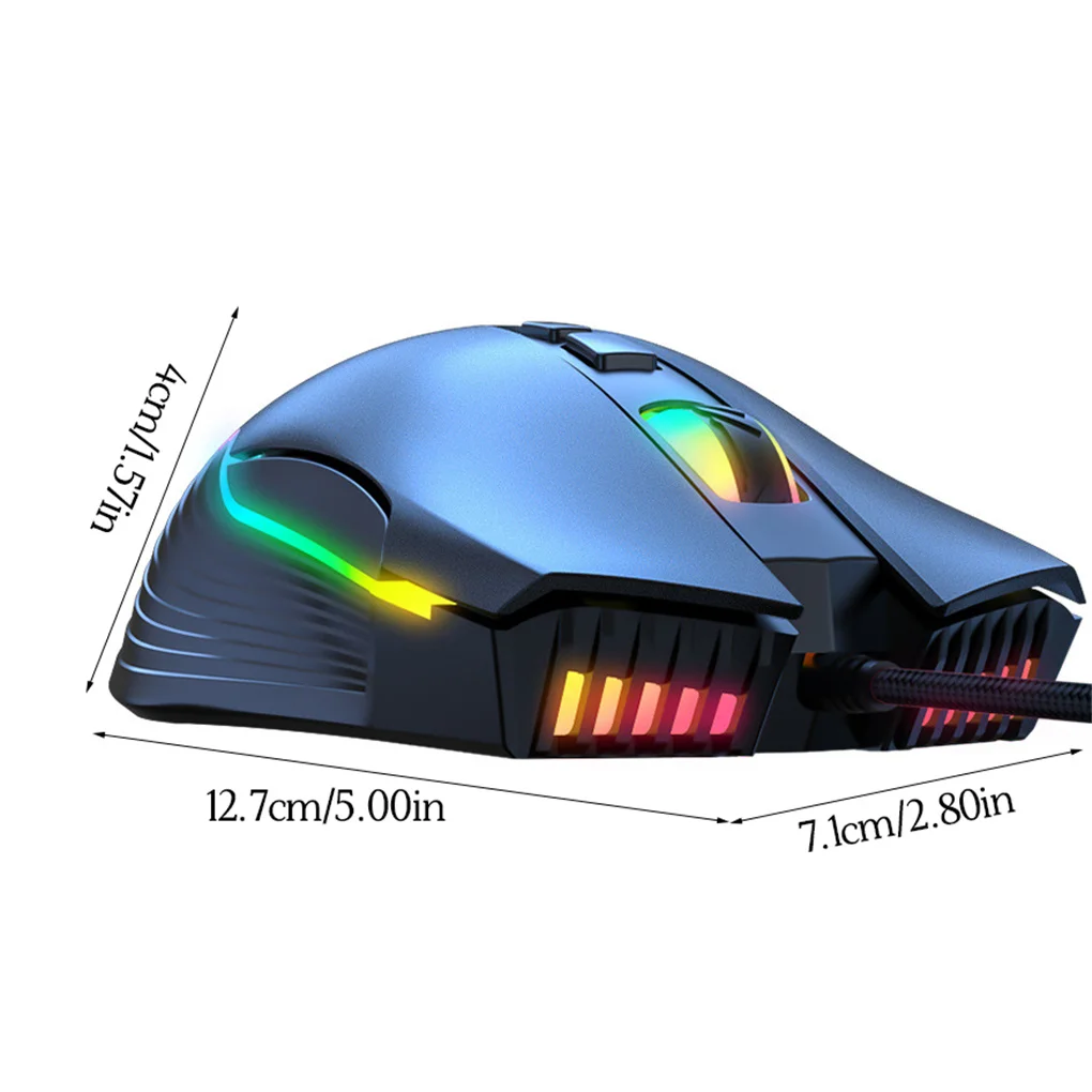 Мышь Проводная с RGB-подсветкой, 800-6400DPI