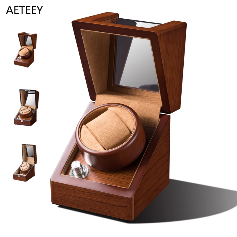 High Grade Log Baking Varnish Watch Winder Display Box Watchwinder for Automatic Watches Organizer Storage Case Caja Para Reloj