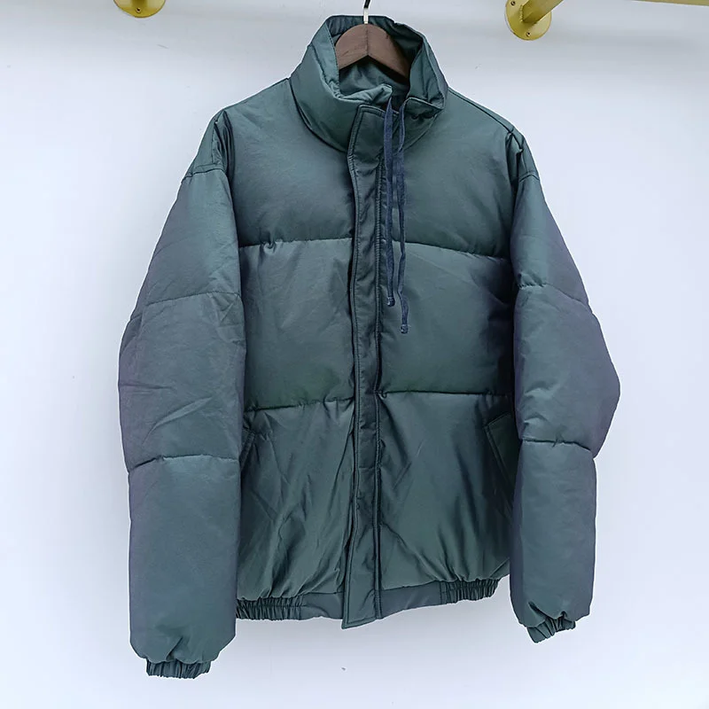 New Reflective Colorful Laser Cotton Coats New Casual Stand Collar Padded Jacket for Men Grey Winter Coat Jackets for Men