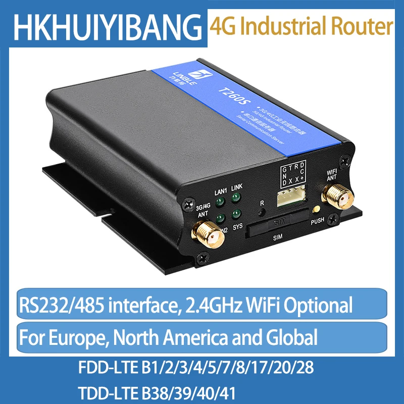 10/100 RJ45 RS232 Serial Communication Server DC Power Supply 12-35V Wireless Relay Watchdog 4G Industrial Router Remote Manage
