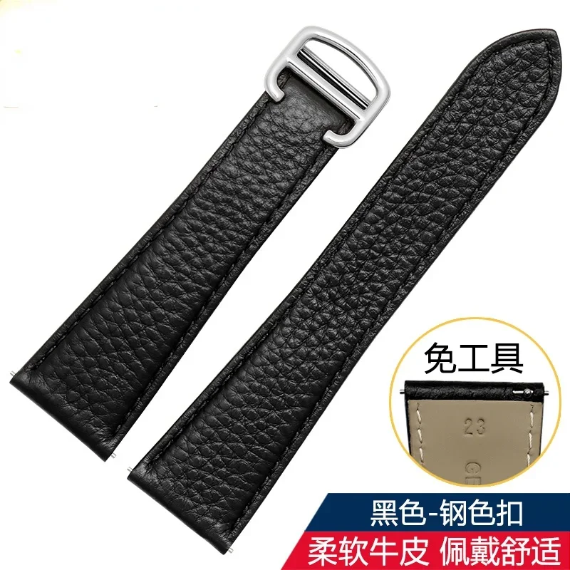 Ремешок из натуральной кожи для Cartier Tank London Solo Lychee из текстурированной воловьей кожи, мужской и женский ремешок 17 20 22 23 24 25 мм (art.: 3920cf28d255a) - 3920cf28d255a