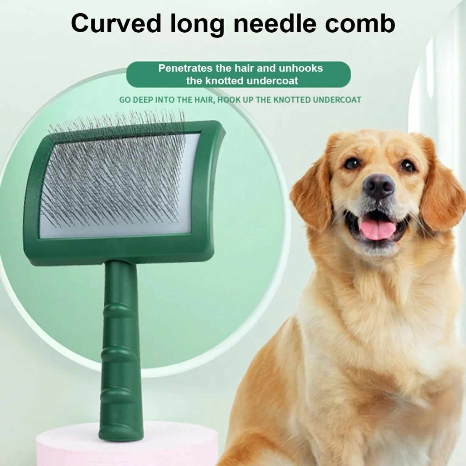 Long Pin Slicker Brush Large Dog Matted Hair Grooming Wire Pets Shedding Mats Cats Deshedding and loose