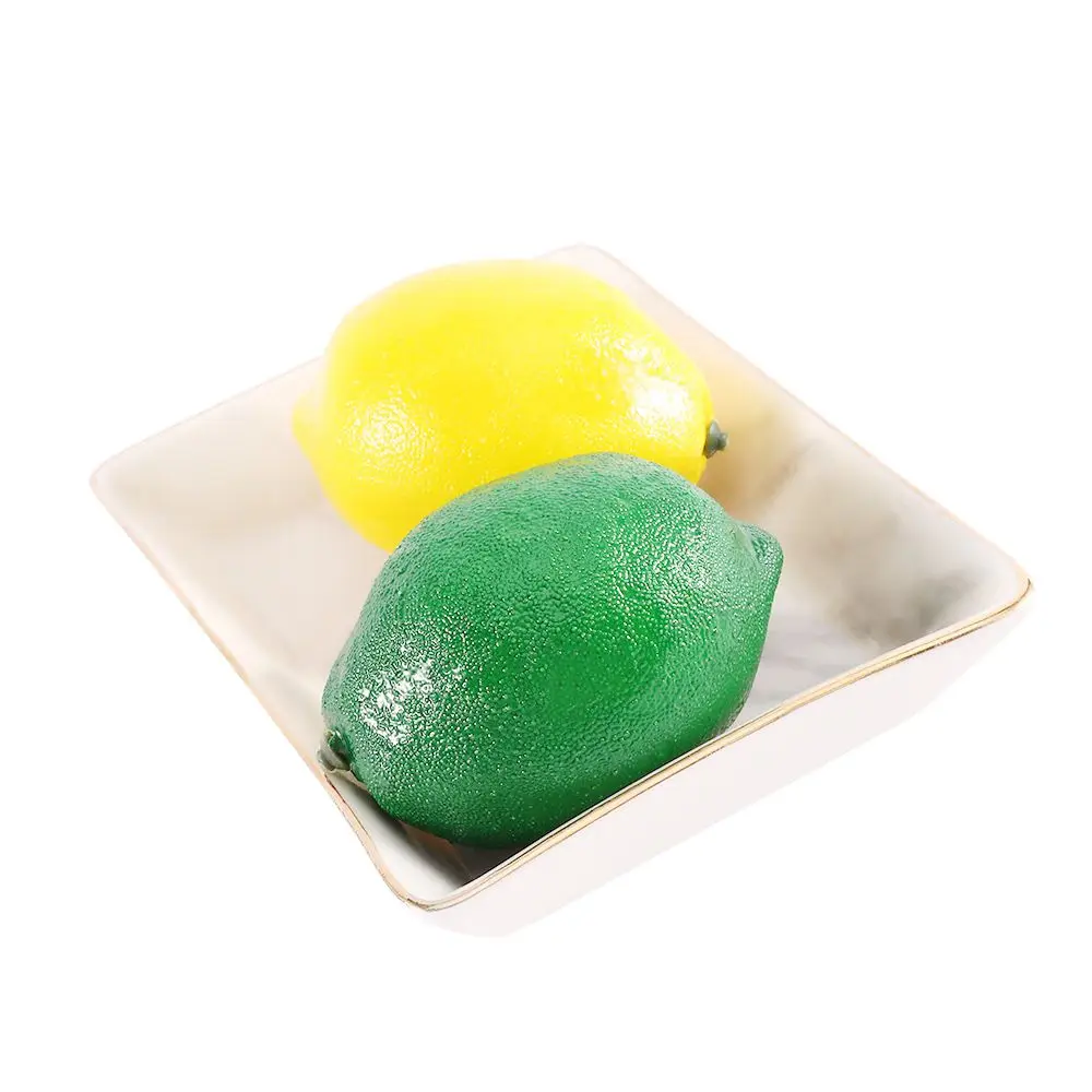 

6/10/12Pcs Lifelike Beverage Shop Artificial Lemon Green Yellow Photography Prop Simulation Party Lemon Slices Fake Fruit