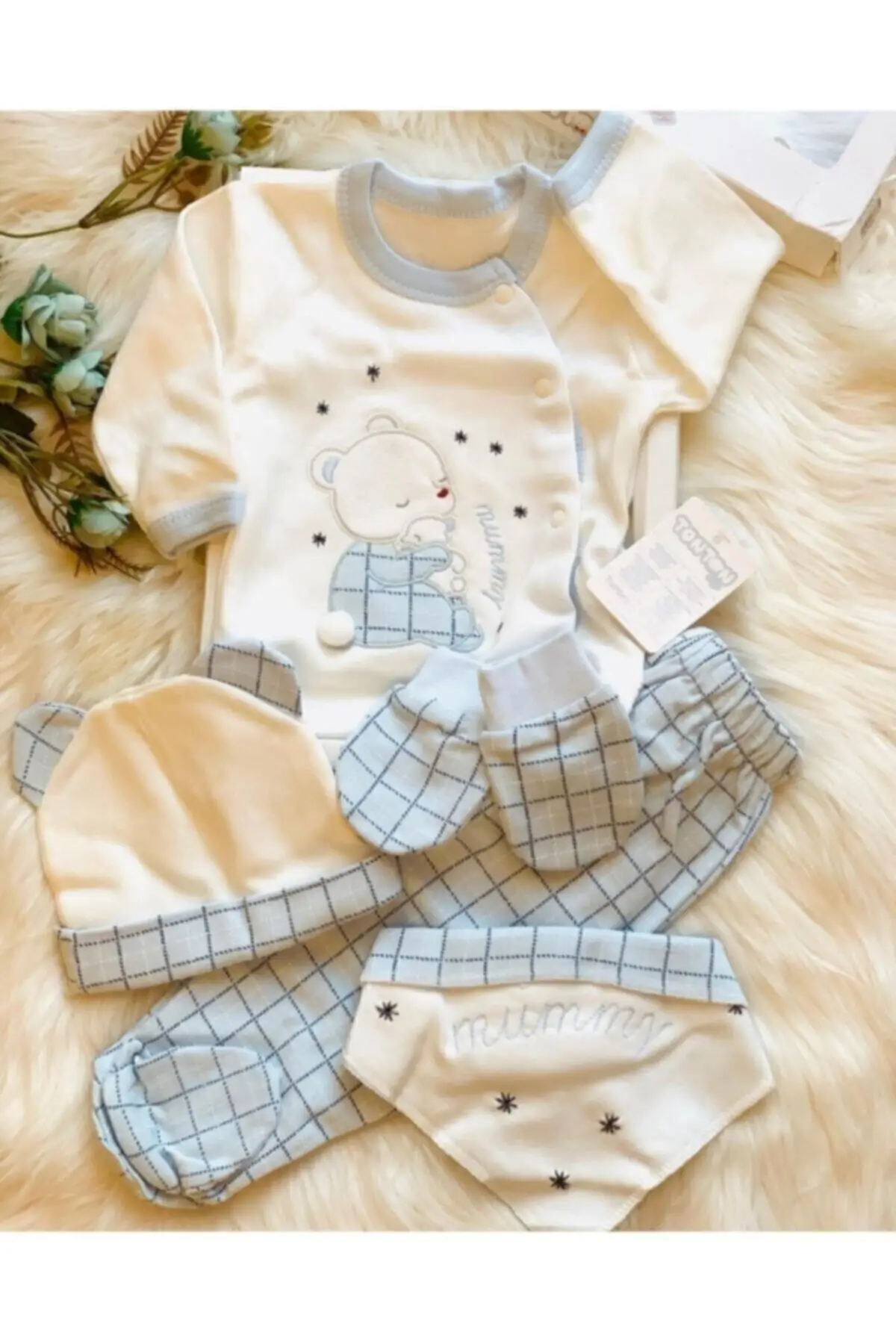 

Детский набор для новорожденных (5 литров), бежевого цвета, производство turkiyede, 100237 год