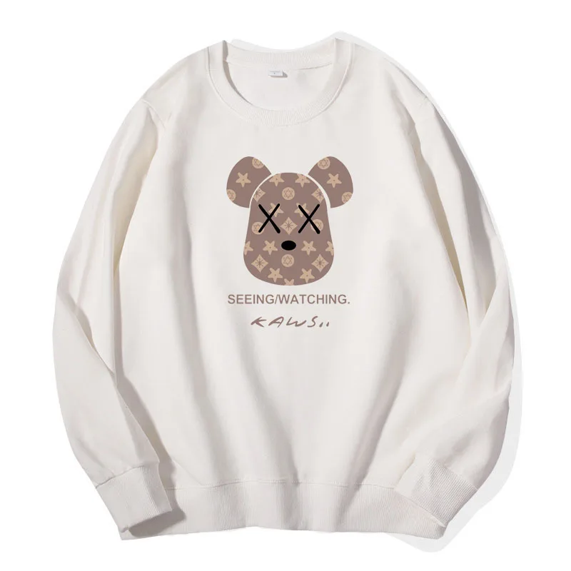 

Женская одежда, весенний пуловер, свитшот с принтом в виде головы медведя, толстовки из чистого хлопка для девочек 300 г, топы с длинным рукаво...