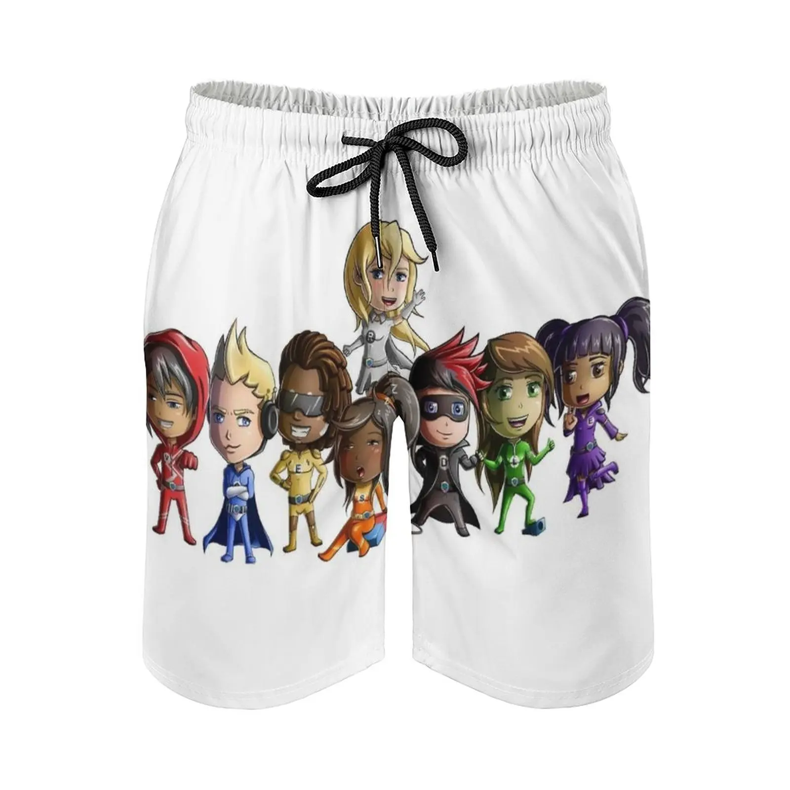 

Resolveit-Chibi Superheroes Assembled Men's Sport Running Beach Shorts Trunk Pants With Mesh Lining Trunks Shorts Resolveit